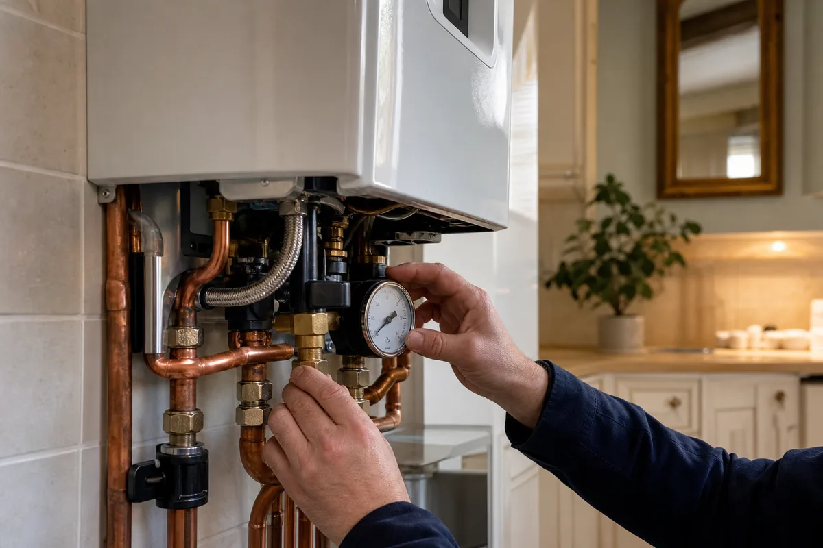 Chaudière gaz murale dans un appartement ancien du centre de Mâcon